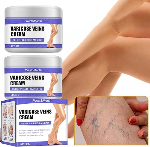 Paquete de 2 cremas para venas varicosas tratamiento de venas varicosas para piernas crema calmante para las piernas mejora la apariencia de las