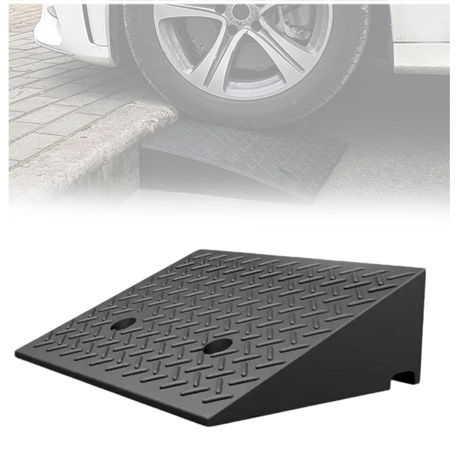 Rubber Threshold Ramp for Doorways, Weather Resistant Non-Slip Surface for Wheelchair and Scooter Access