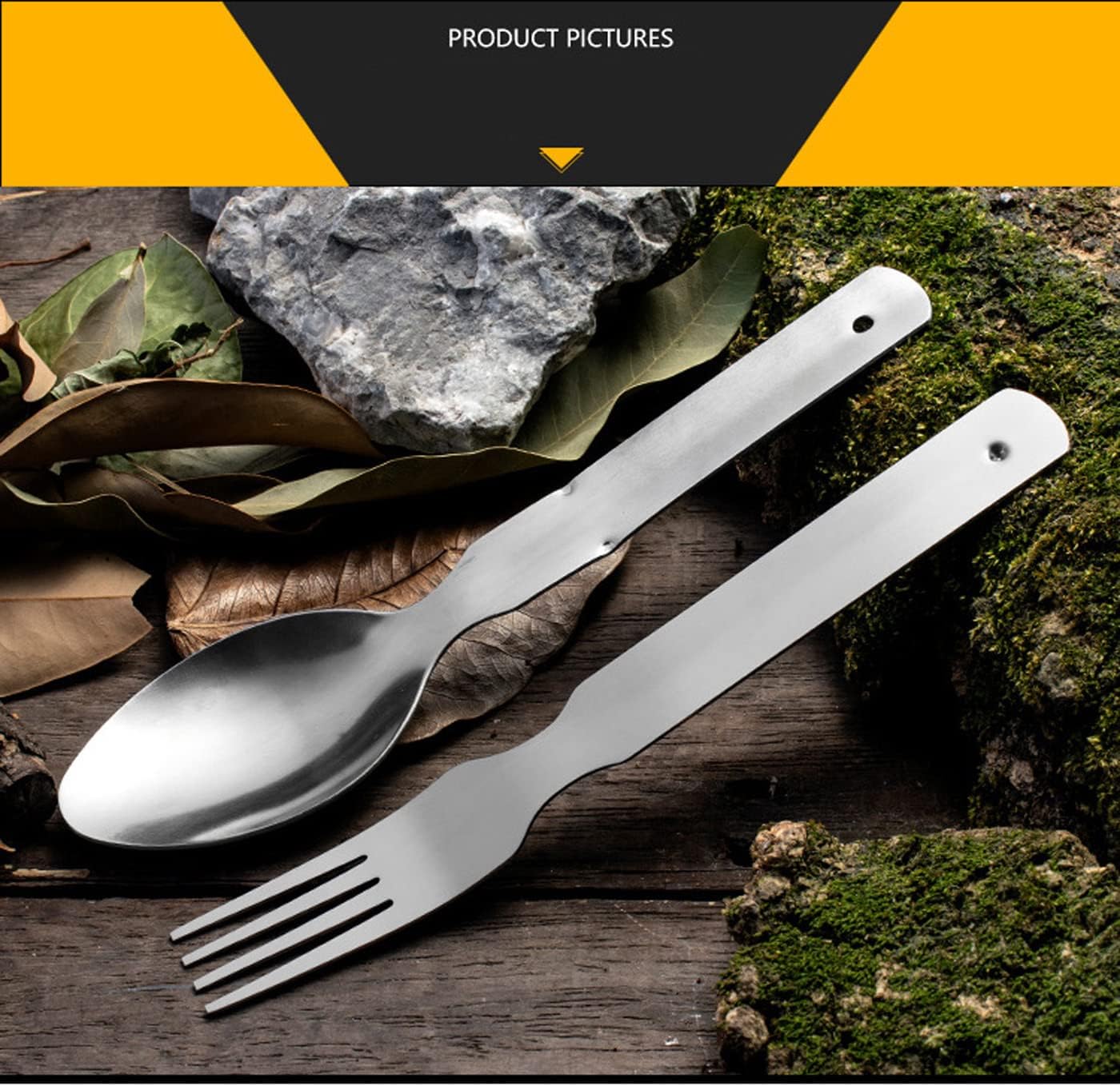 Portable Camping Travel Cutlery Set?Reusable Stainless Steel Full Set|Flatware, 4 in 1 Foldable Flatware Cutlery Set