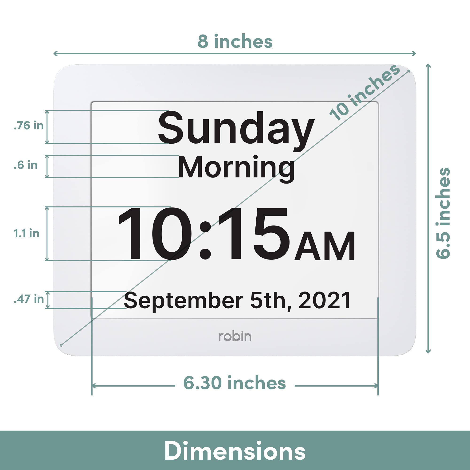 Robin, 2022 Version, Digital Day Clock 2.0 with Custom Alarms and