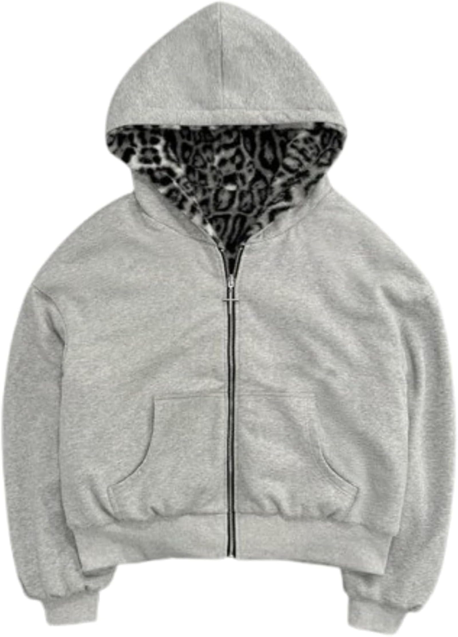 ITHAFE Y2k Zip Up Hoodie Fur Hooded Jacket Warm Winter Coat for Men Fur Collar Hoodies Streetwear Unisex Streetwear