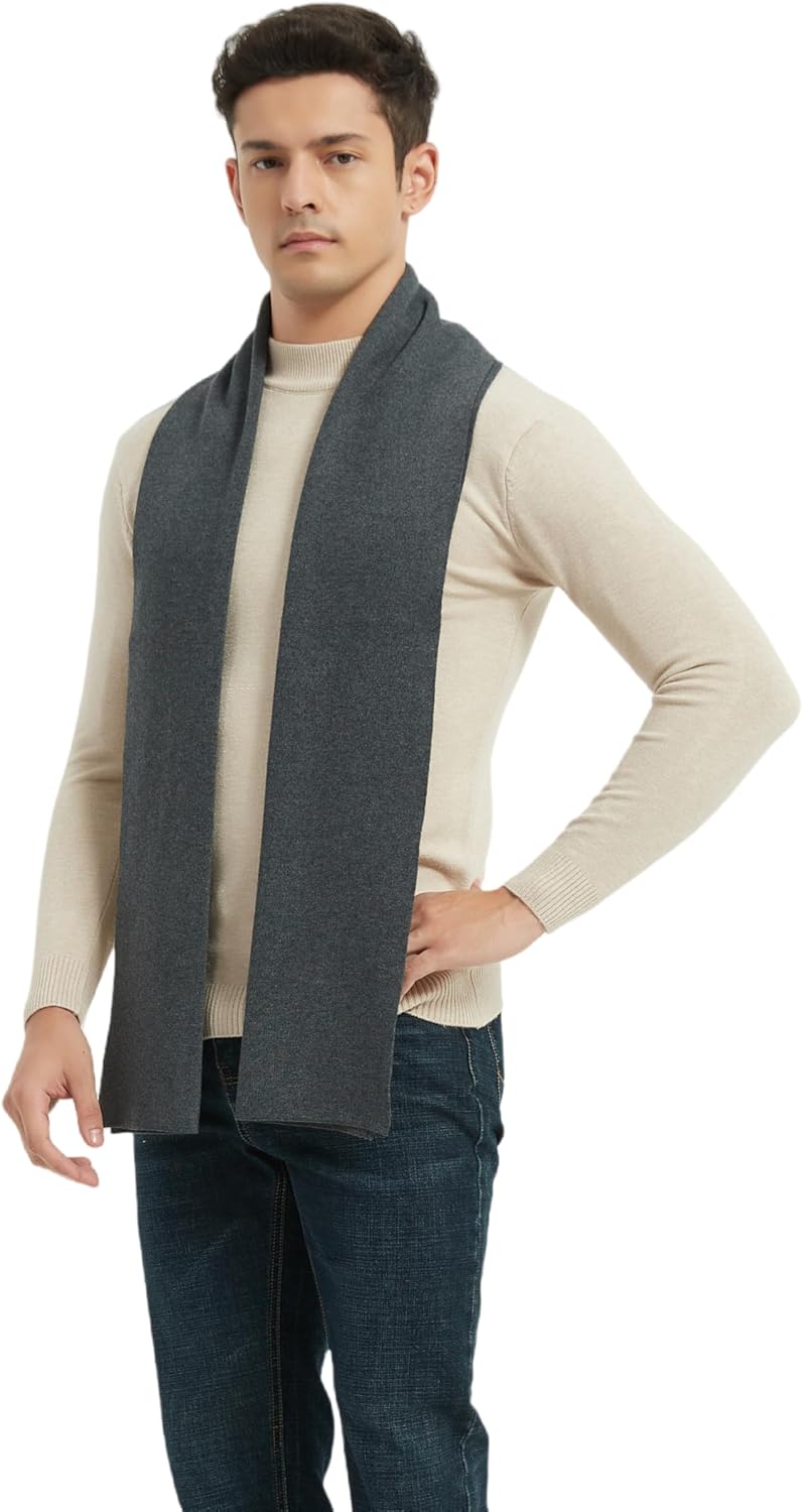 Mens Classic Winter Scarf Cashmere Winter Scarves Long Plain Fashion Formal Soft Scarf for Men - Image 6