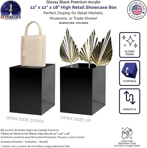 Miniatura 3 de Marketing Holders Soporte de pedestal de 12 pulgadas de ancho x 12 pulgadas de profundidad x 18 pulgadas de alto, caja de exhibición de baratijas,