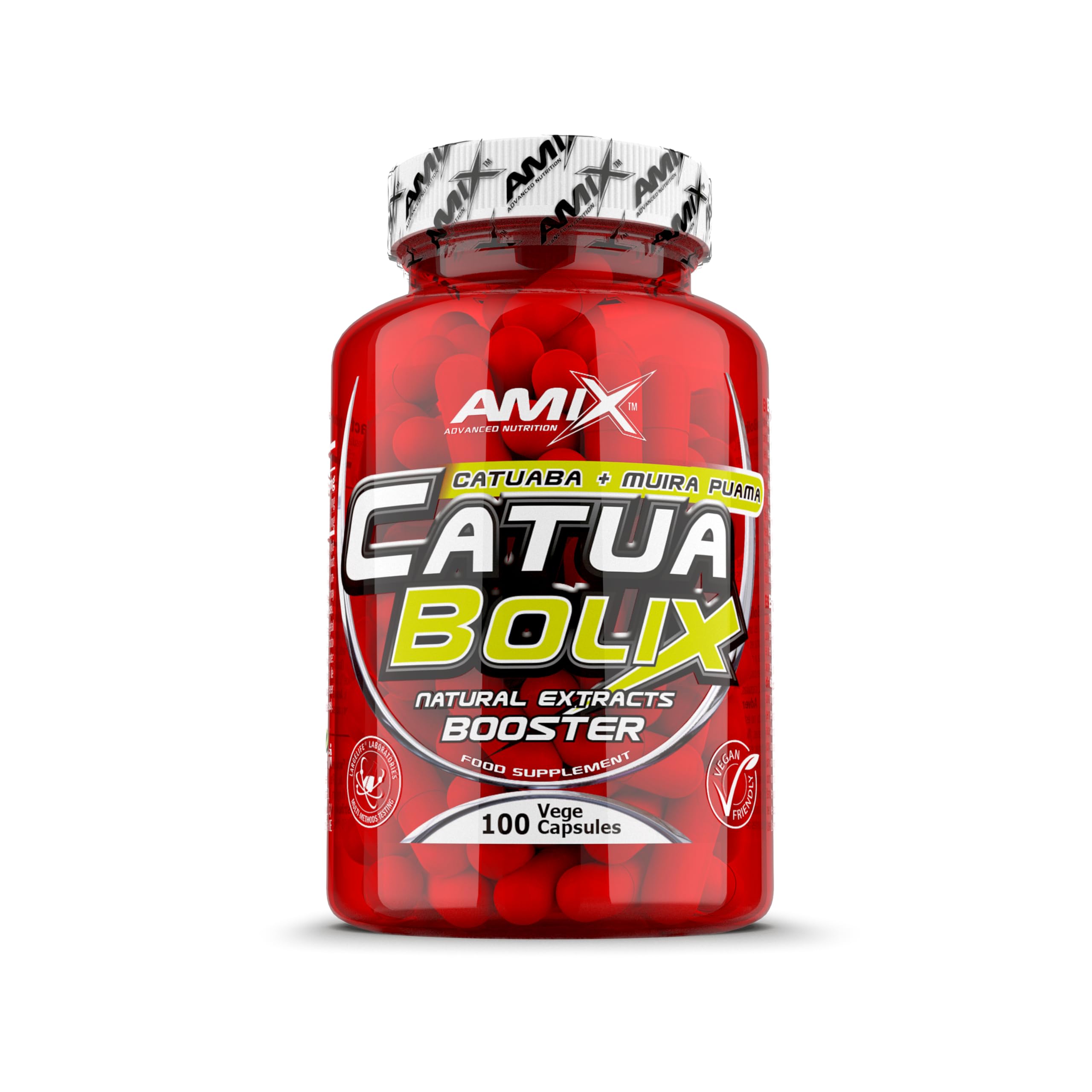 AMIX - Suplemento Deportivo Catuabolix en 100 Cápsulas - Ayuda al Incremento de la Testosterona - Contribuye a Aumentar la Fuerza y Masa Muscular - Suplemento Alimenticio