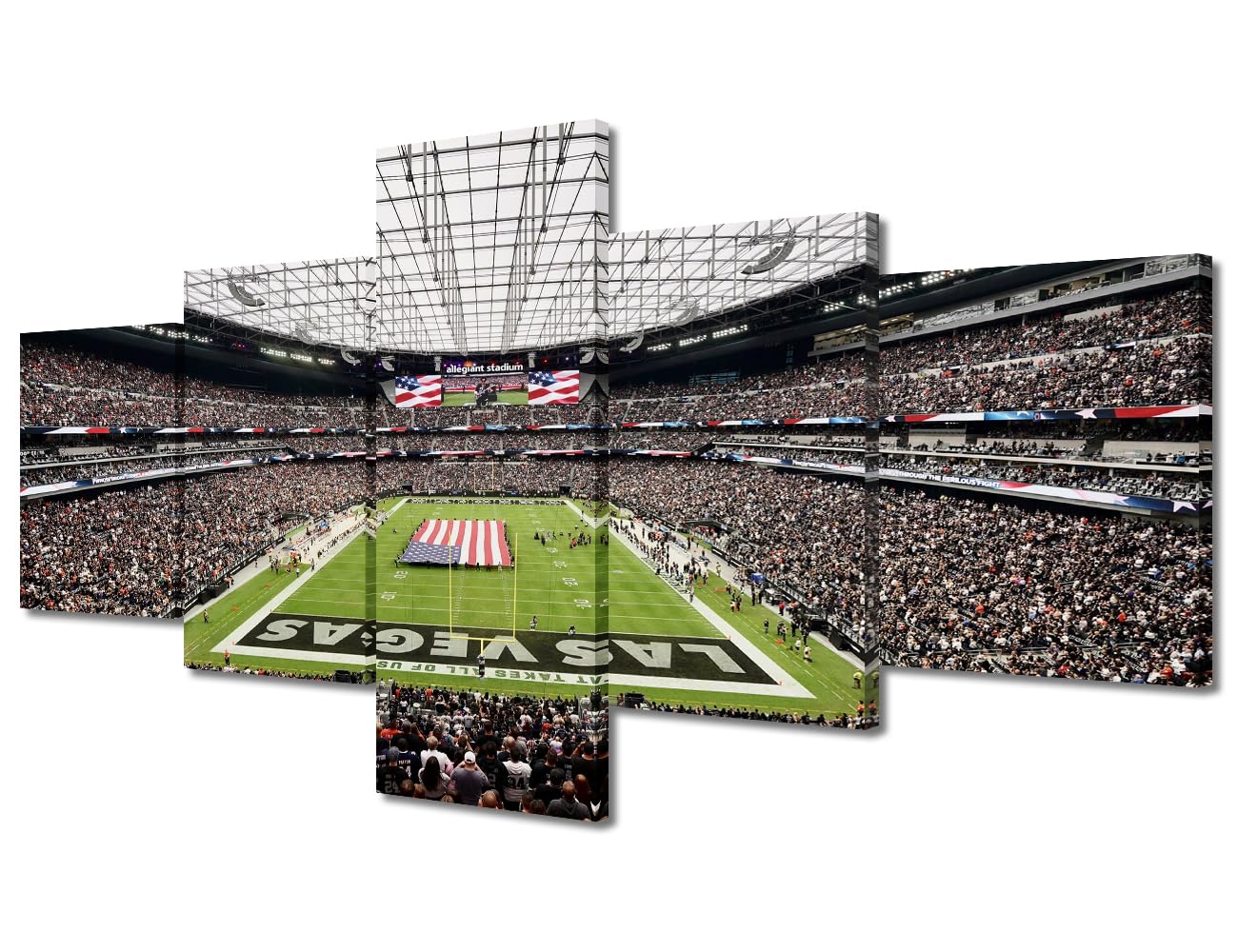 Wall Art Allegiant Stadium Canvas Wall Art for Living Room American Football Team Modern Painting Nevada Las Vegas Sports Picture for Bedroom Office Home Wall Decor Frame Ready to Hang, 50