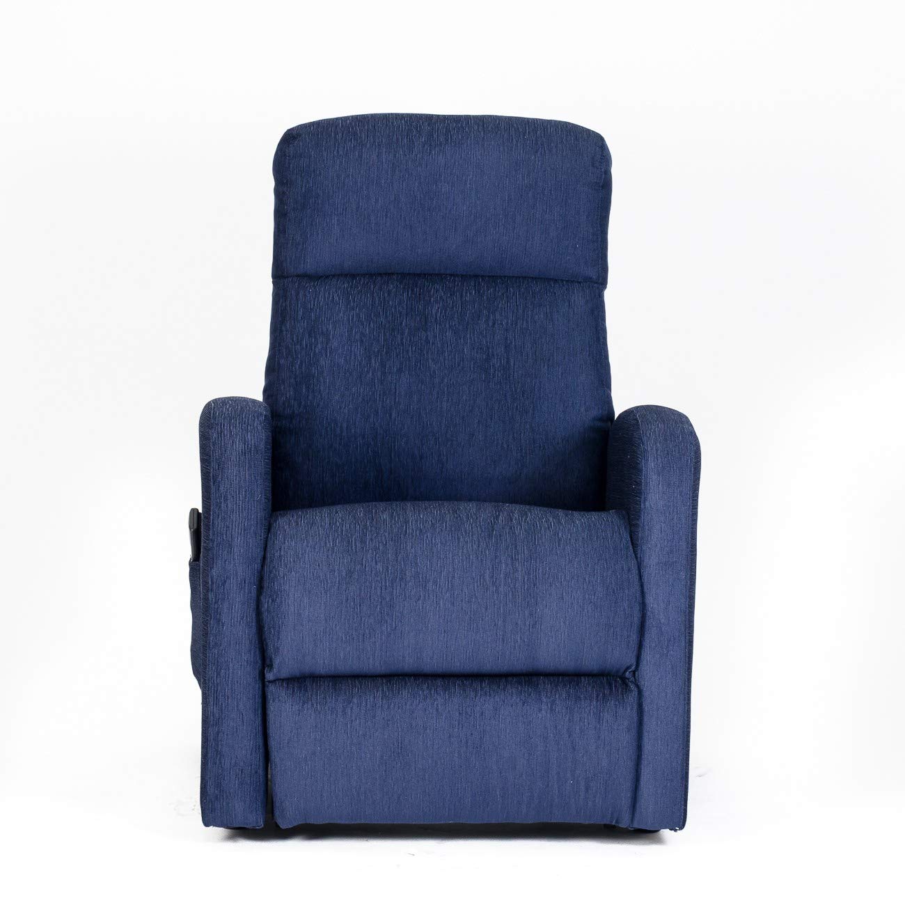 POLTRONE ITALIA Poltrona Relax Elettrica 2 motori, reclinazione indipendente schienale pediera seduta indeformabile microfibra elevabile alzapersona anziani disabili Blu