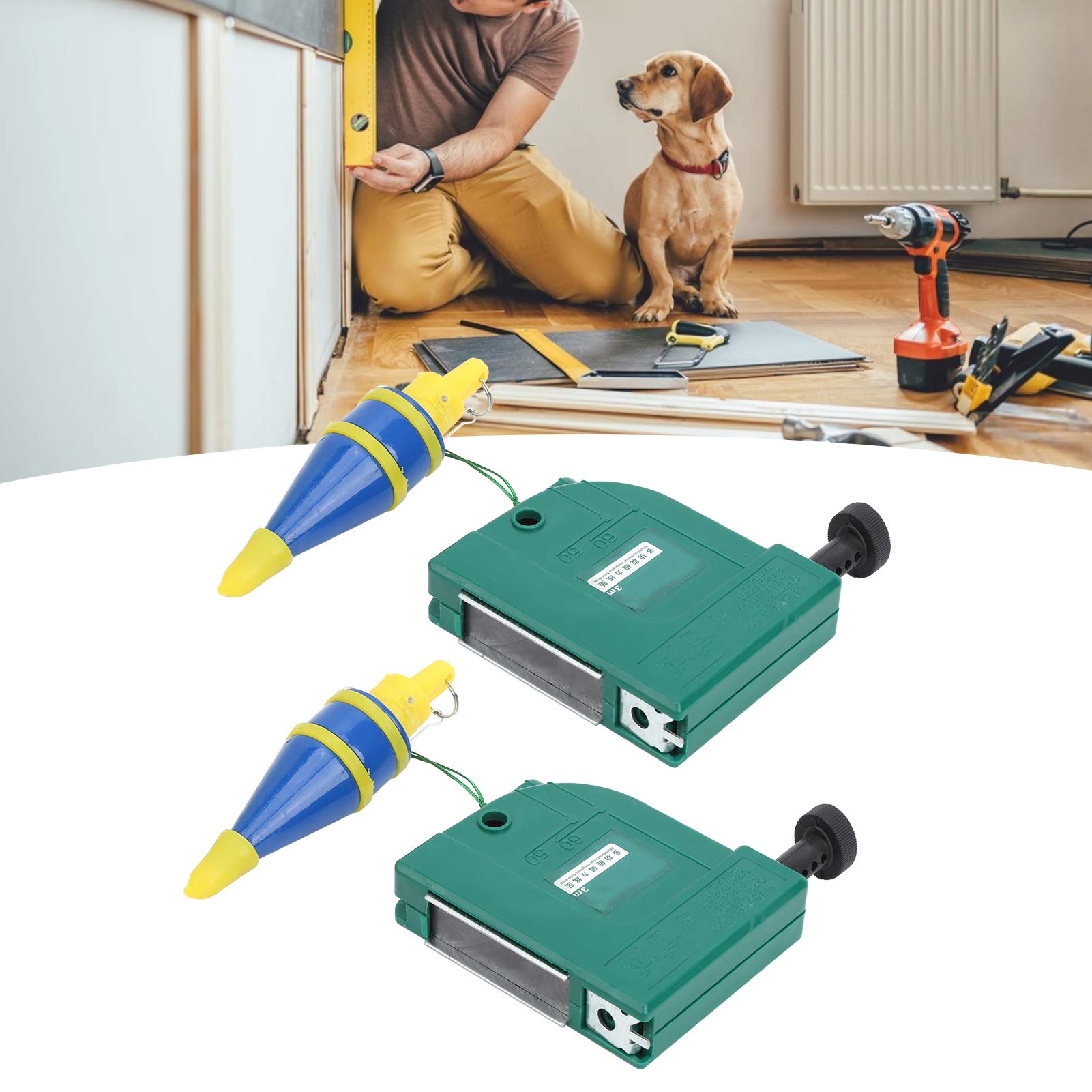 Plomb Bob Setter 2 Pièces 3 Mètres en Acier Allié Fil Magnétique Ligne de Marteau Chute Plomb Bob Setter