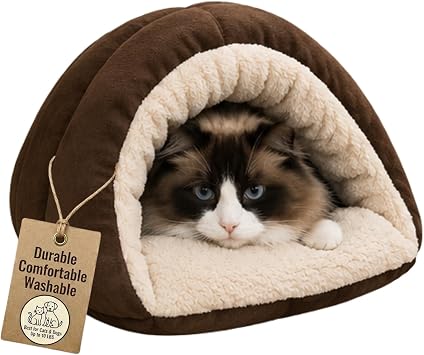 SPOT Sleep Zone Cuddle Cave Pet Bed | Soft, Plush Interior for Cats and Small Dog Breeds | Attractive and Durable Faux Suede Exterior | Machine Washable | Pet Safe