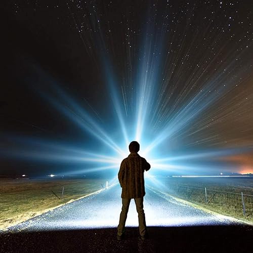 Miniatura 7 de Potente foco linterna recargable súper brillante de 6000 lúmenes con 3 modos de luz, batería de larga duración, impermeable, construcción duradera