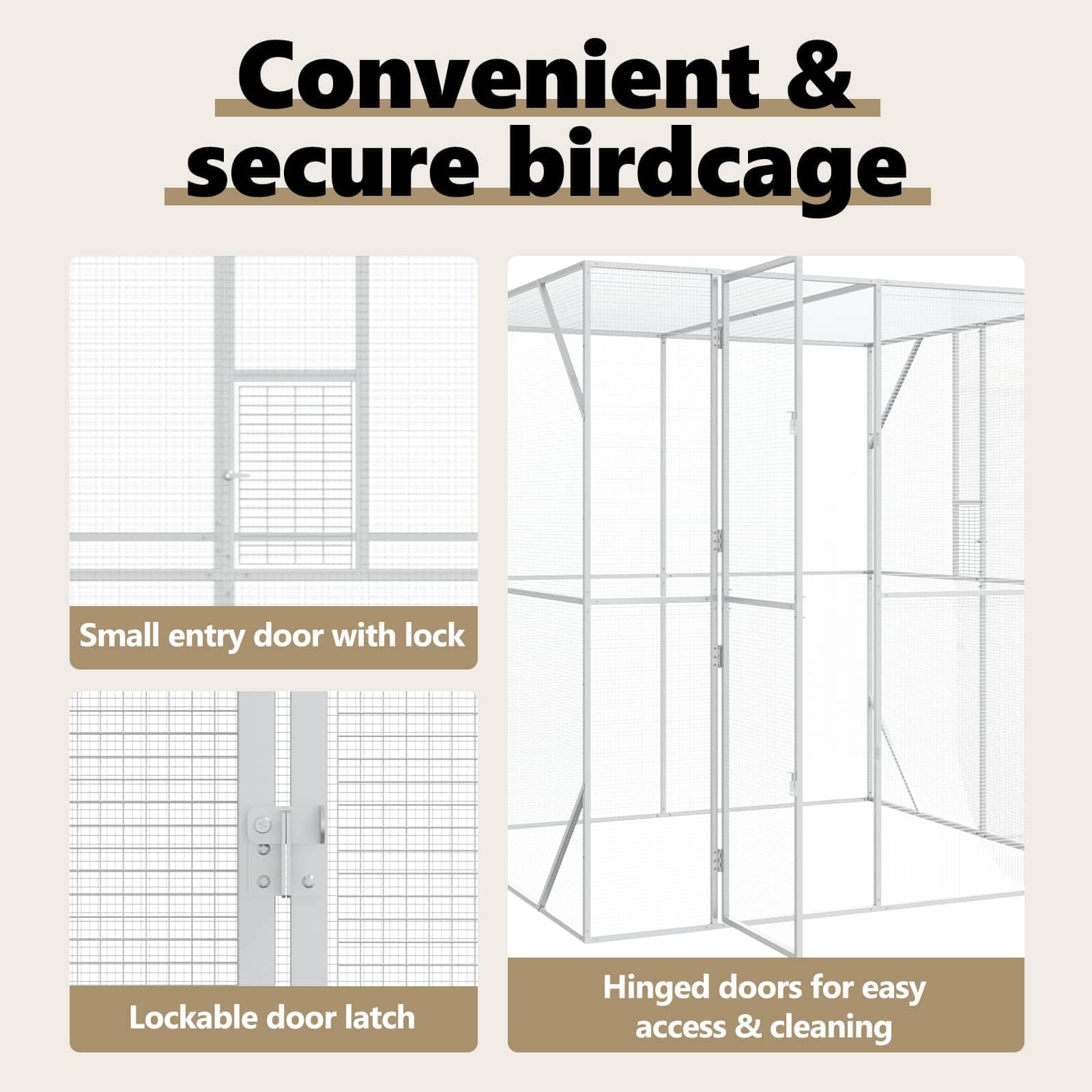 vidaXL Jaula para Aves Antracita 209 x 202 x 214 cm Acero galvanizado, Jaula Exterior para Mascotas, cerramiento de Acero, Rectangular, jardín y terraza