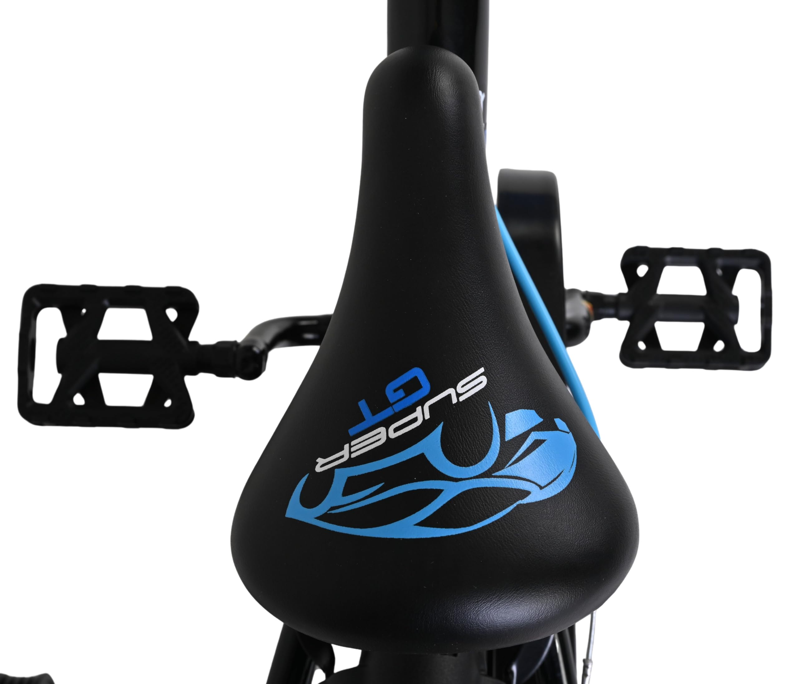 Volare Super GT Kinderfahrrad blau 14 Zoll | 3,5–5 Jahre | 2 Handbremsen, Stützräder, Kettenschutz, Reflektoren | Verstellbarer Sattel | Geschenk für Jungen & Mädchen
