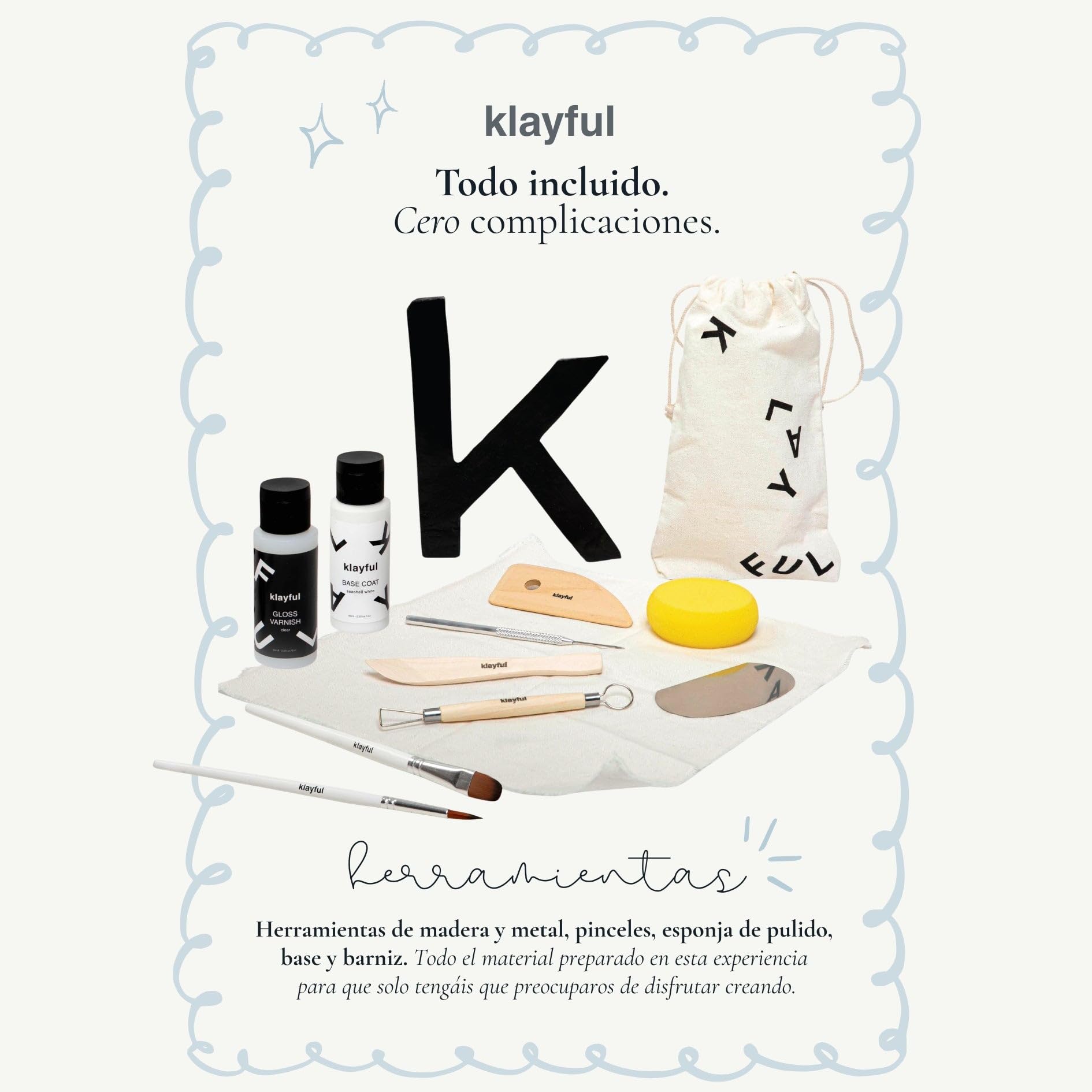 KLAYFUL Marco huellas bebé recién nacido con arcilla Kit completo para huellas bebe recién nacido, recuerdo personalizado y decorativo – Regalo bebe personalizado ideal para padres primerizos