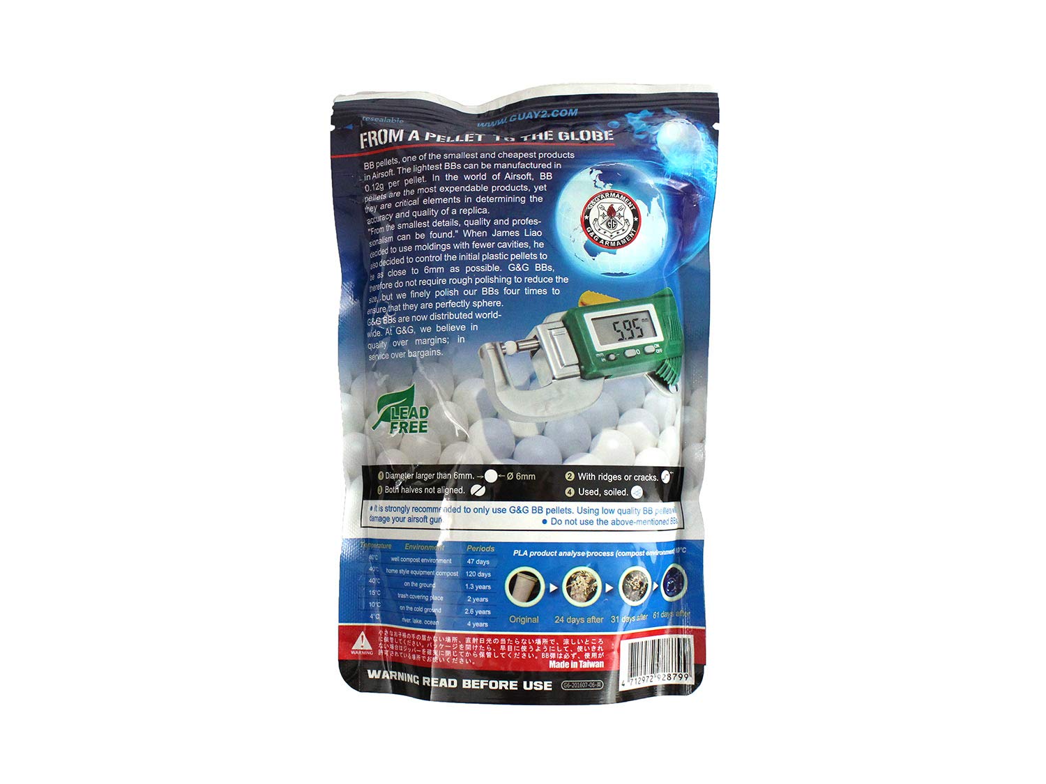 G & G 2.000 Softair/Airsoft Bio Precision BBS 6mm 0,33g -hellgrau-