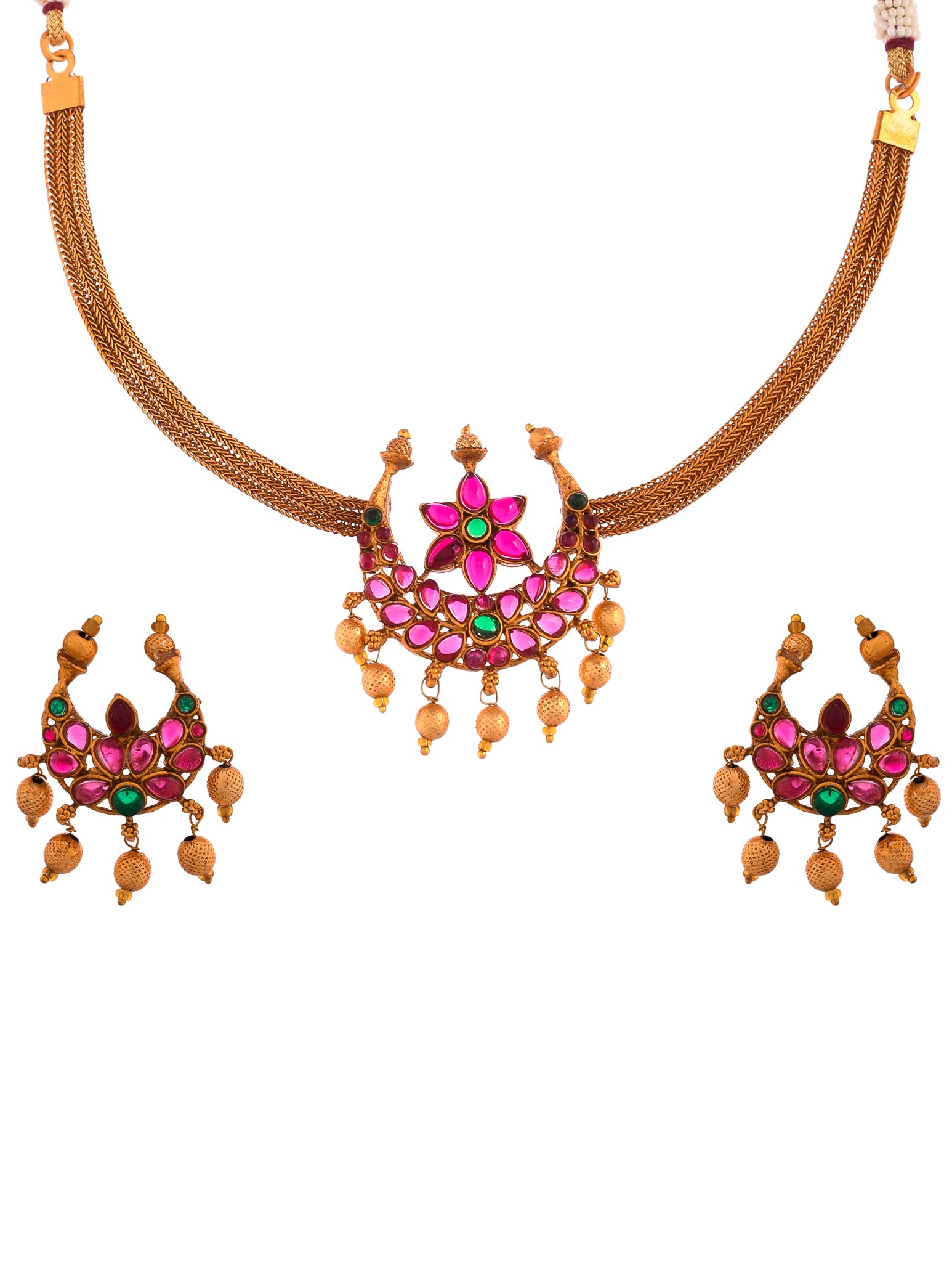 Shoshaa Gold-Plated Magenta Stone Studded Jewellery Set For Women (B0BNLCR14Q) Amazon Price History, Amazon Price Tracker