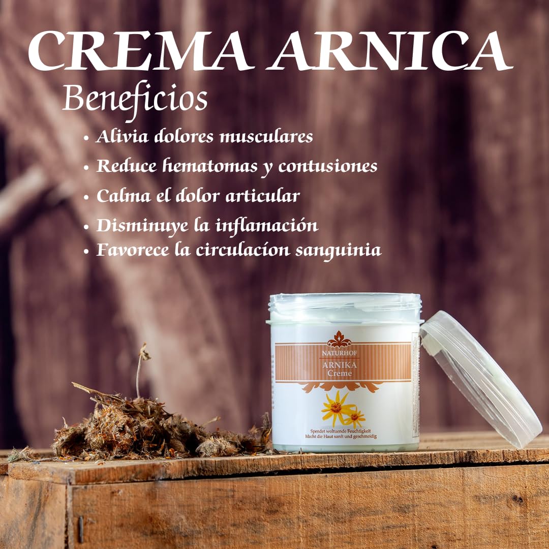 Crema Arnica con Formula Antiinflamatoria Natural | Crema Dolores Musculares y Articulaciones | Crema Masaje Fisioterapia | Crema de Arnica efecto calmante | Crema Masaje Profesional | Uso Cosmetico