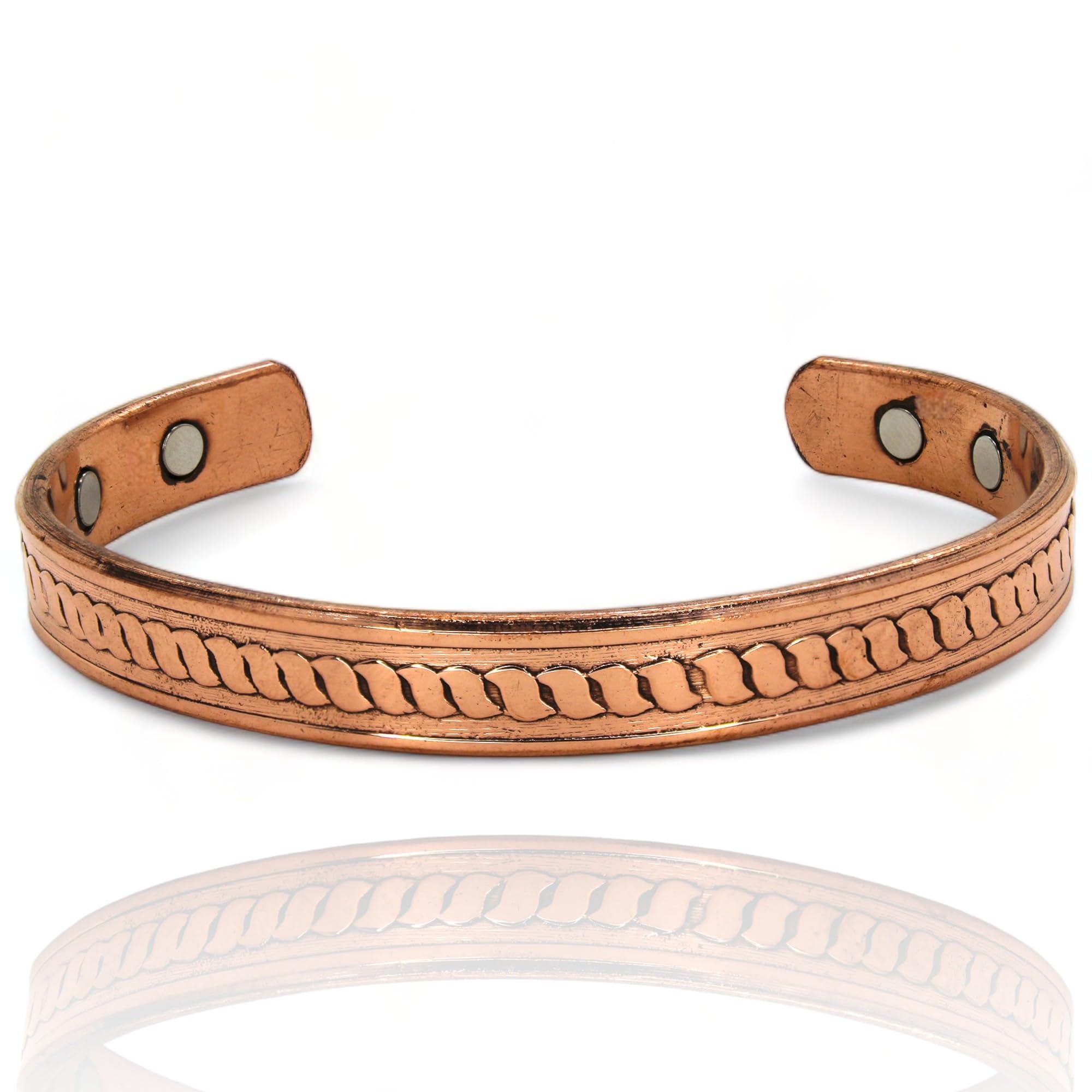 Sengems Premium Pure Copper Adjustable Kada Cuff Bracelet for men and women - Heavy Kada With Magnet (Design-21) (B0CVFX7MDJ) Amazon Price History, Amazon Price Tracker