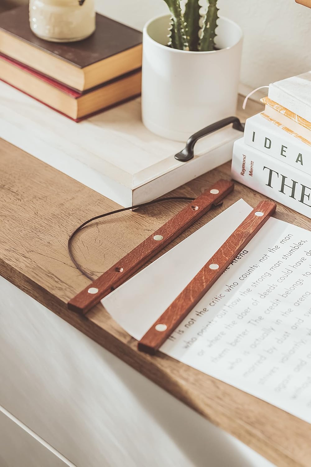 The Man in the Arena Hanging Canvas Print Framed Wall Art Sign, Graduation Gifts, Office Wall Decor, Theodore Roosevelt Speech, Inspirational Quote (Man in the Arena - Walnut Frame)