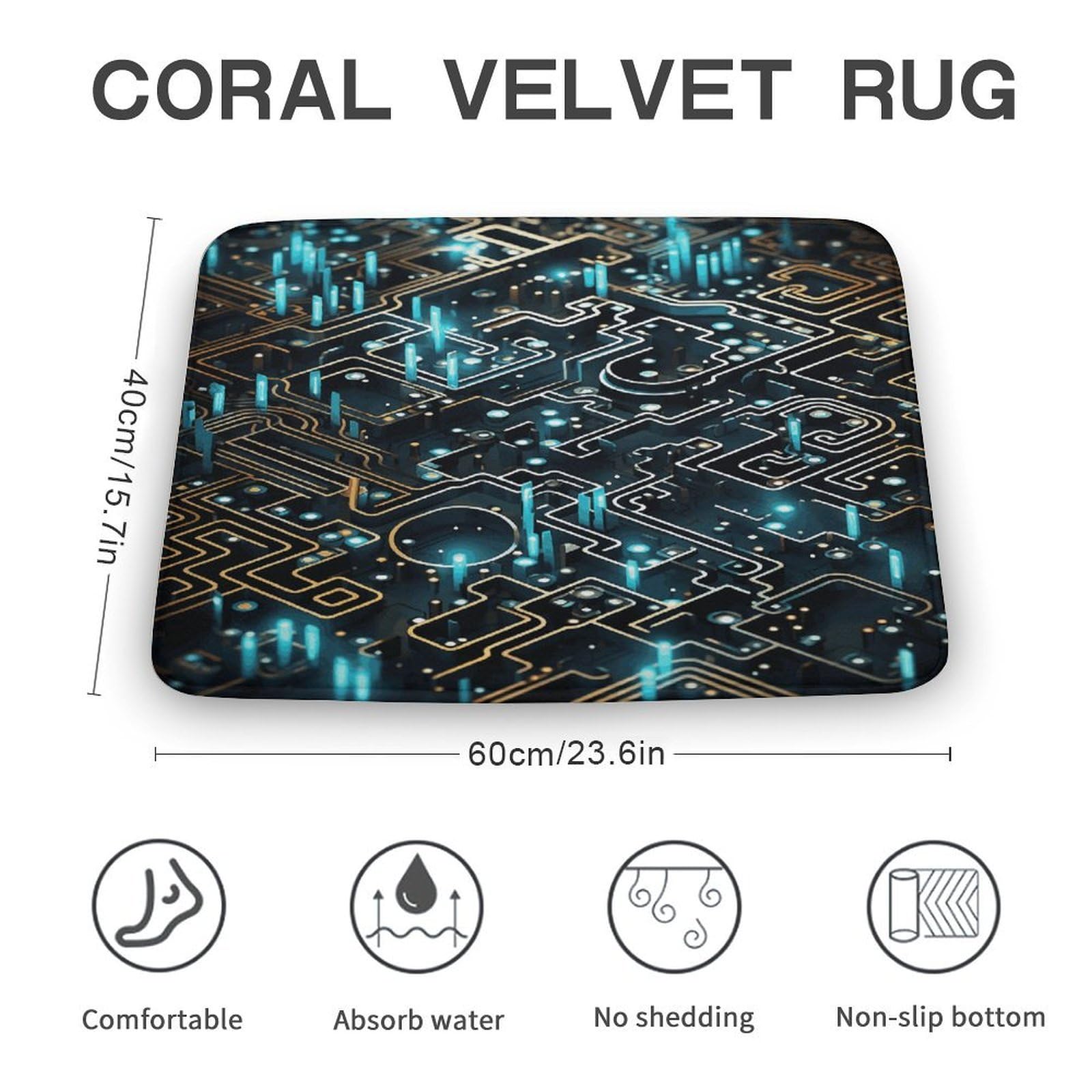 Tapete de bienvenida para interiores y exteriores, antideslizante, patrón de codificación, tapete para entrada, porche, lavandería, baño, dormitorio, alfombra de 40 cm x 60 cm
