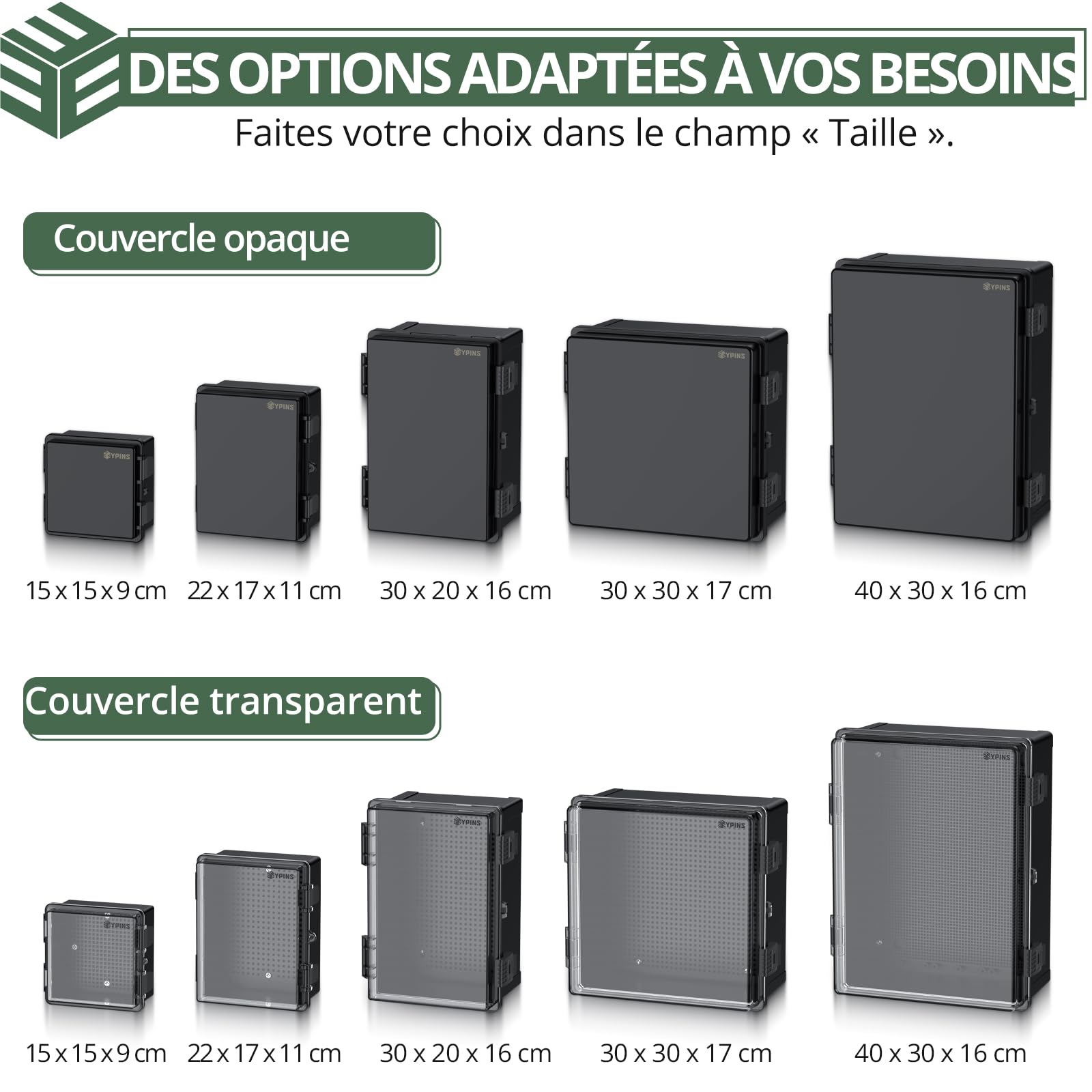 EYPINS Coffret Electrique Etanche Exterieur en ABS Boîte de distribution étanche Boîte de Jonction IP67 Étanche Idéal pour Irrigation Piscine et Projets DIY (15x15x9cm-Transparent)