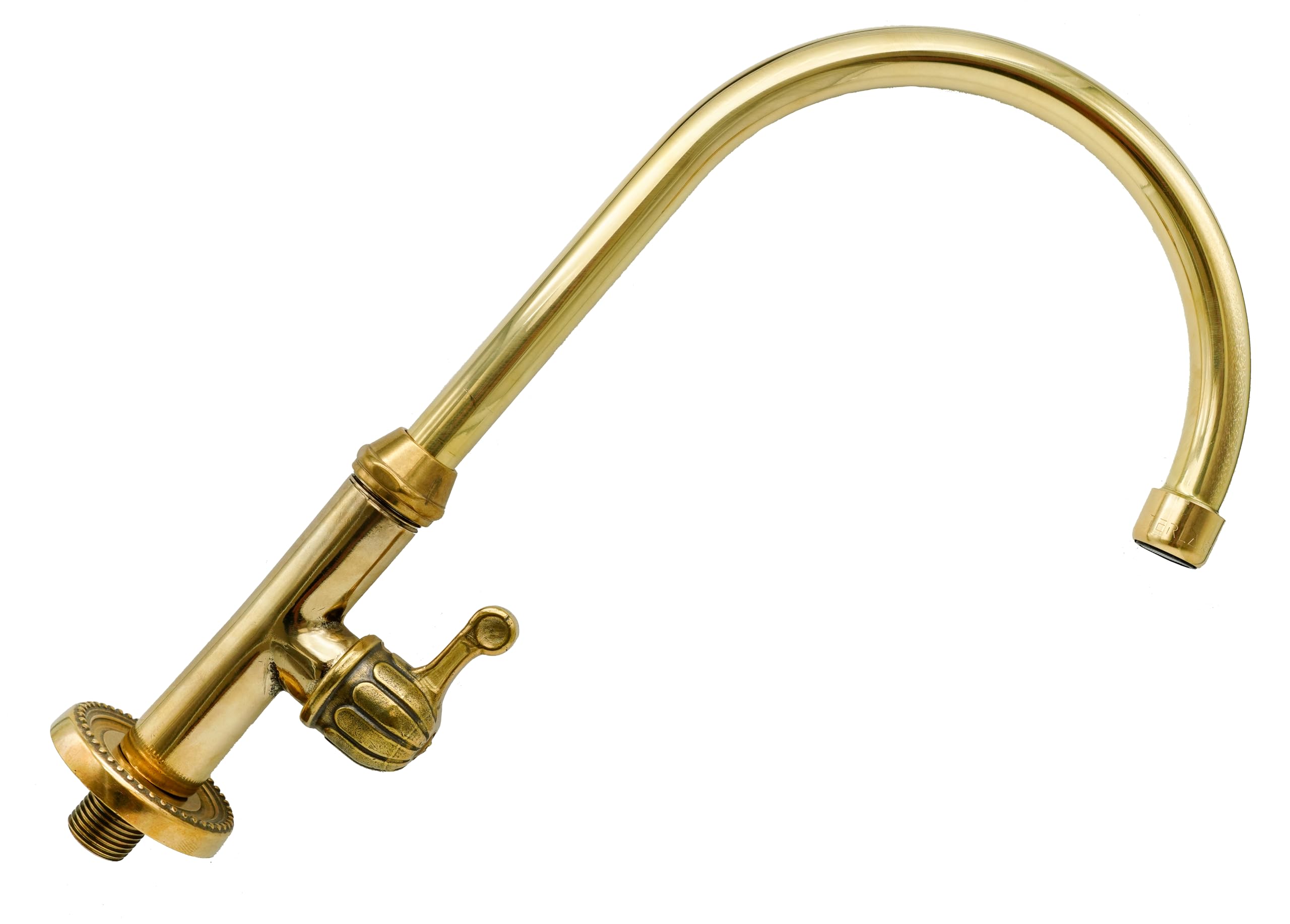 L'ARTISTICA F.LLI PERINCIOLI | Rubinetto Monoforo Bocca Alta Girevole | A colonna, a tubo, in ottone monoforo con canna alta per interno ed esterno, 365x185mm
