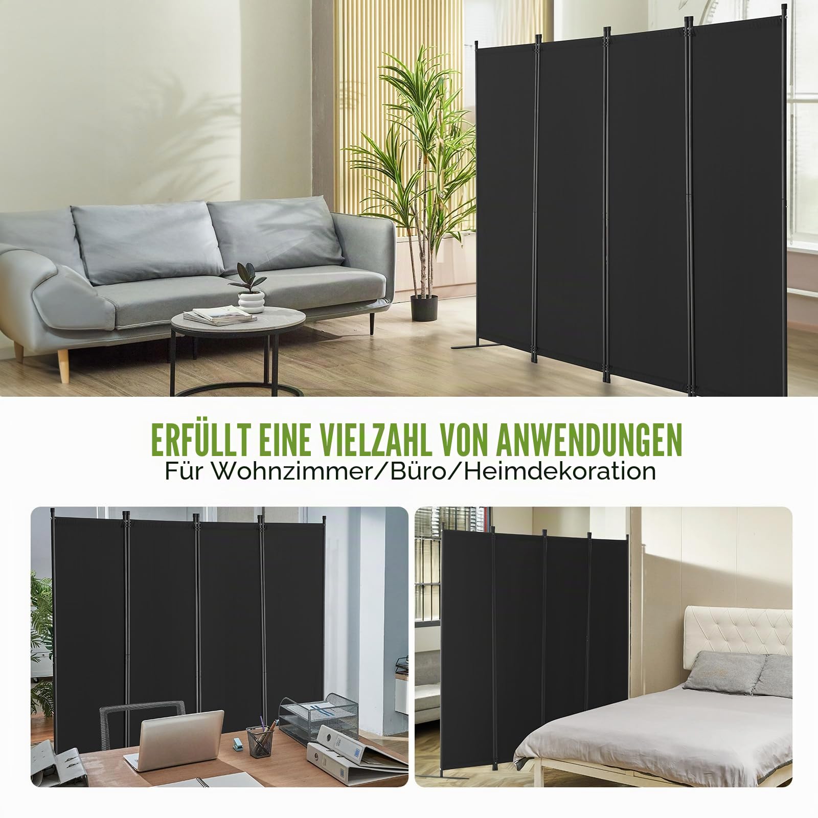 Vevor Raumteiler Trennwand 4-teiliger Paravent Stellwand – Bild 6