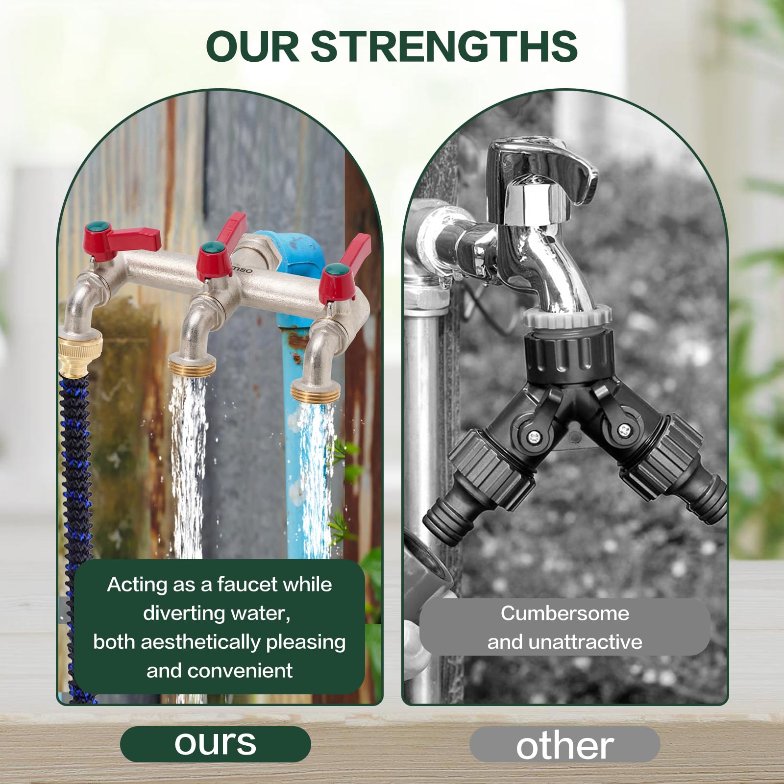 Valvola Deviatrice 3 Vie In Ottone 1/2 Pollice POFET - Per Lavabo Doppio, Collegamento Acqua, Gas, Olio - Foto 3