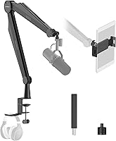 Vista 12 de IXTECH Brazo de micrófono con brazo para micrófono Blue Yeti Shure Sm7b Hyperx QuadCast Rode At2020 y soporte de micrófono Fifine