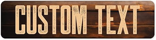 Miniatura 307 de Letrero Personalizado, Letrero de Calle Personalizado, 11 Colores de Fuente, 13 Estilos de Fuente, 4 Opciones de Agujeros, 22 Tamaños, 6x24 Madera