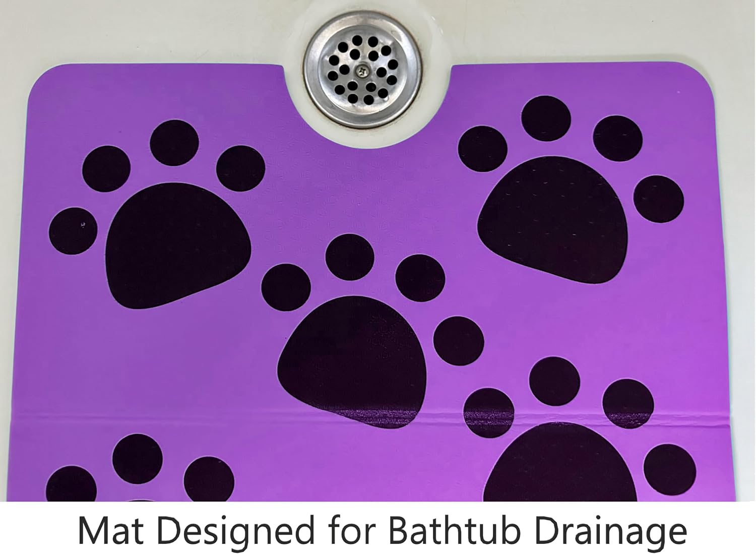 Dog Bath mat for tub, Non Slip Shower pad, Smooth Cats Bathing Surface (Purple)