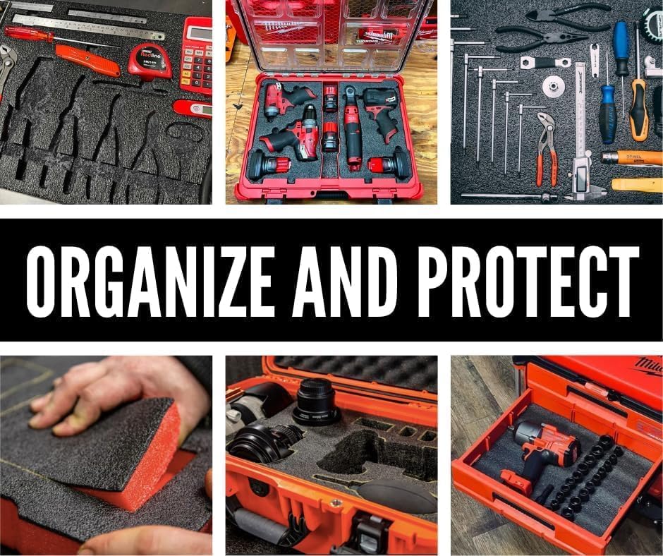Customizable Tool Box Organizer | 16"x24"x1.18" - 3 PCS | Tool Drawer Organizer | Toolbox Organization | Foam Insert | Shadow Foam