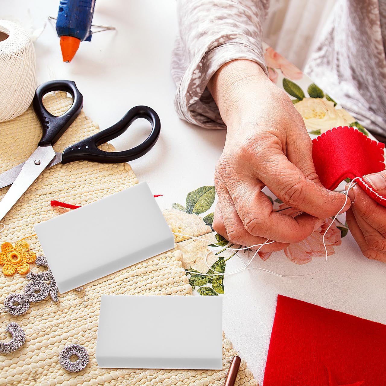 ULTECHNOVO Set di 10 pezzi di spugna fai da te in feltro ad alta densità, per infeltrimento ad ago, versatile spugna per principianti e professionisti, adatta ai bambini, durevole