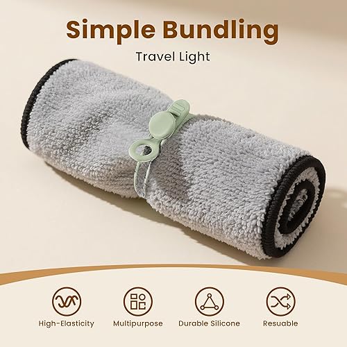 Miniatura 8 de 30 organizadores de cables de datos de silicona, organizadores reutilizables para oficina, organizador de cables elásticos multiusos para cables de