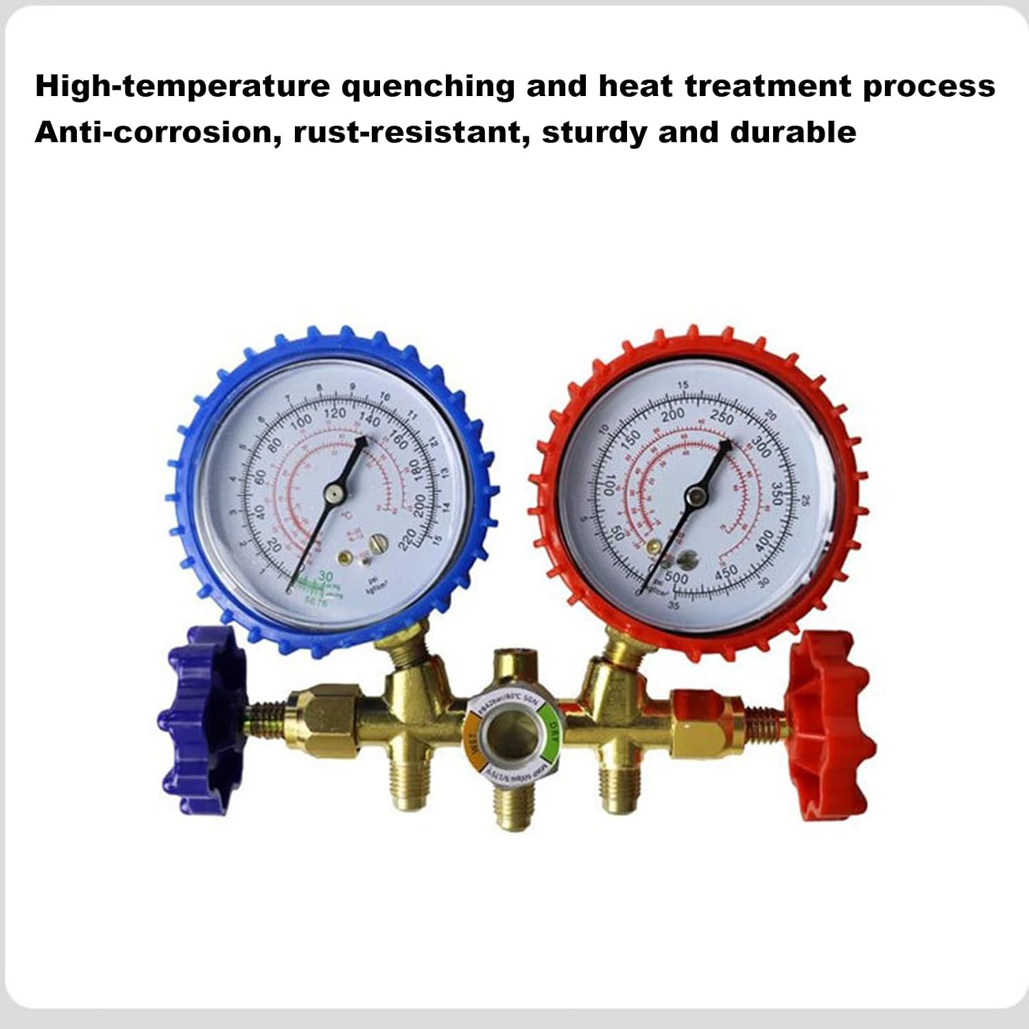 Automotive Manifold Air Conditioning Gauge - Refrigerant Hose Kit With Pressure Meter | Professional AC Gauge Set for R134A R22 R410 R12, Vehicle Repair Garage Maintenance Workshop Service Accessories