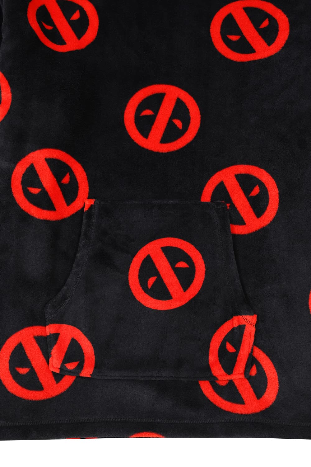 Marvel Deadpool - Sudadera con capucha para hombre, forro polar de gran tamaño, color negro, Negro, Talla única