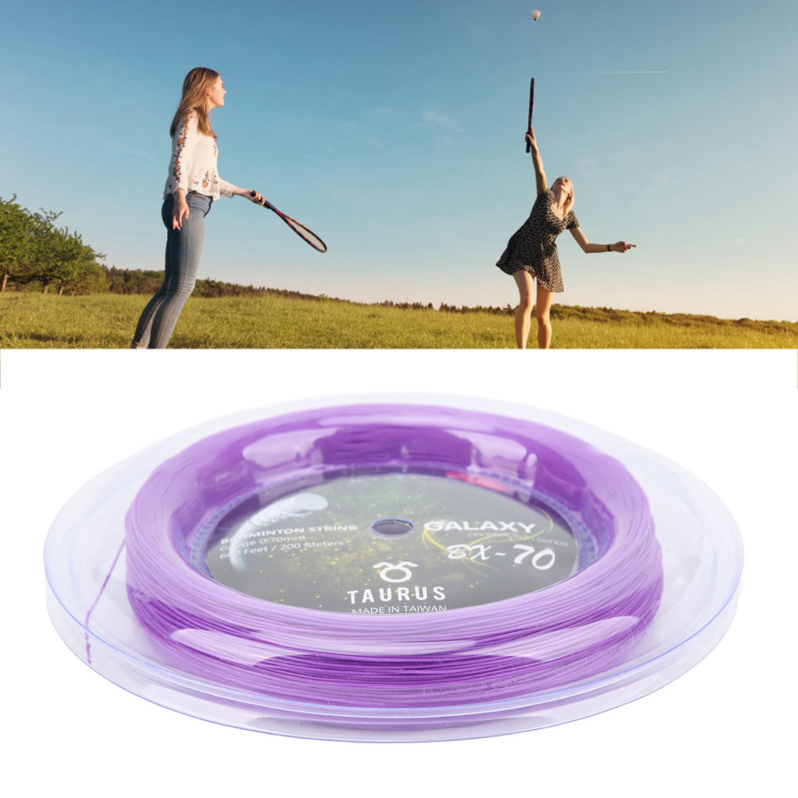 POWER BX70 Corde de raquette de badminton en nylon hautement élastique 0,7 mm Bobine de 200 m