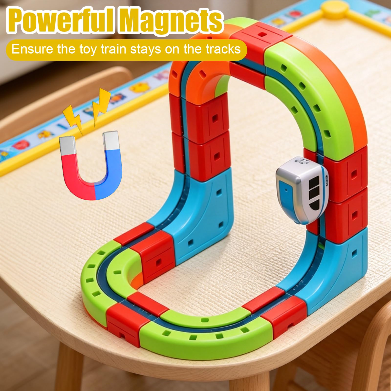 DIY Montaggio Rail Treno Elettrico,Creativo Magnete Treno per Bambini