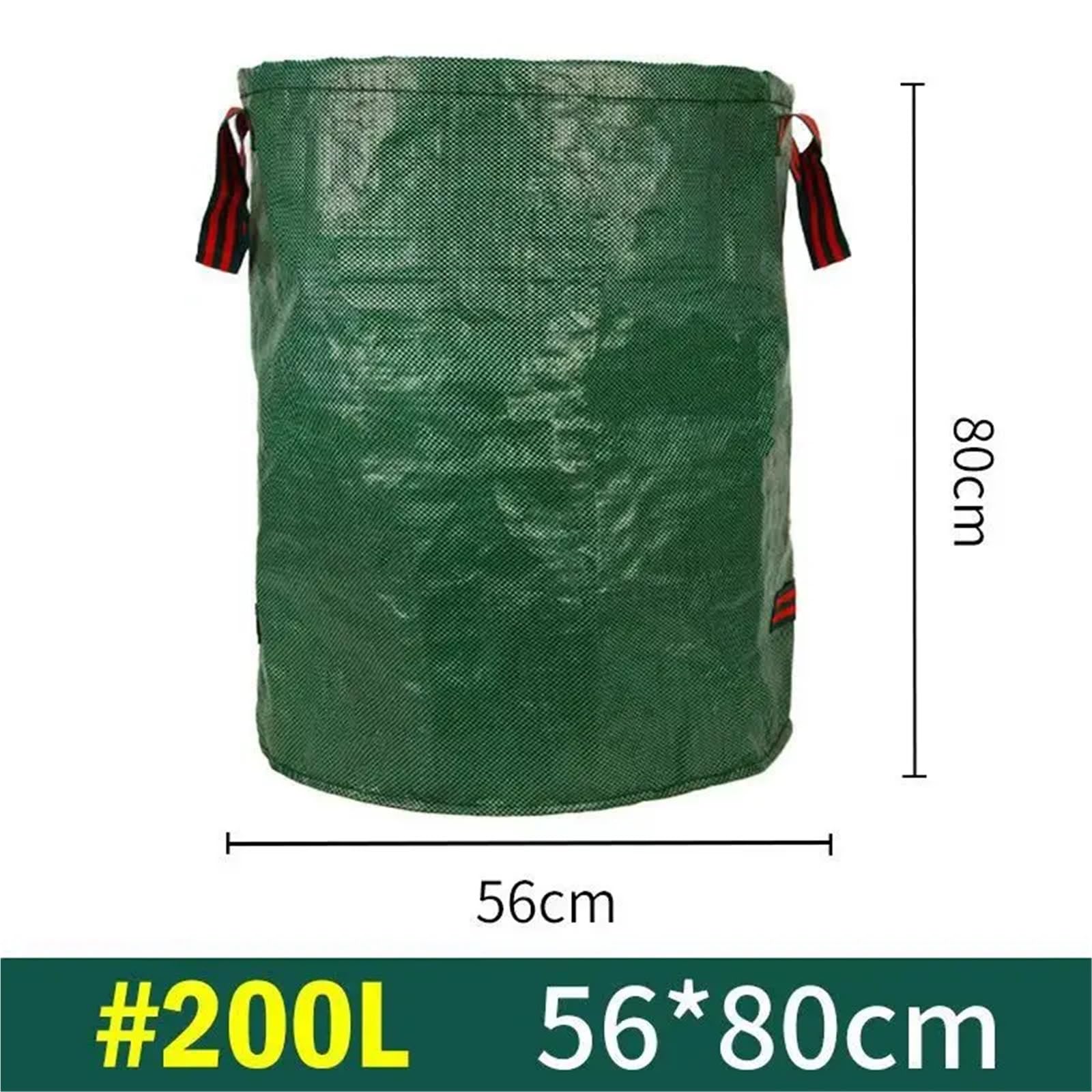 2 Stück Garten-Laubsack mit großer Kapazität, Sammelsack for Äste und Laub, dunkelgrün, PP-gewebt, wiederverwendbar, Pflanzenmüllsack Für Grünschnitt Laub(200L)