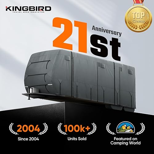 Miniatura 2 de King Bird, panel superior extragrueso cubierta de 4 capas y 4 fundas para las llantas, cobierta de viaje para caravana de lujo, se adapta a cubierta