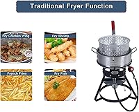 Vista 4 de Kit de Freidora de Pescado para Exteriores de 10QT – Olla de Aluminio Resistente, Canasta de 6.7QT, Freidora Profunda de Propano con Regulador