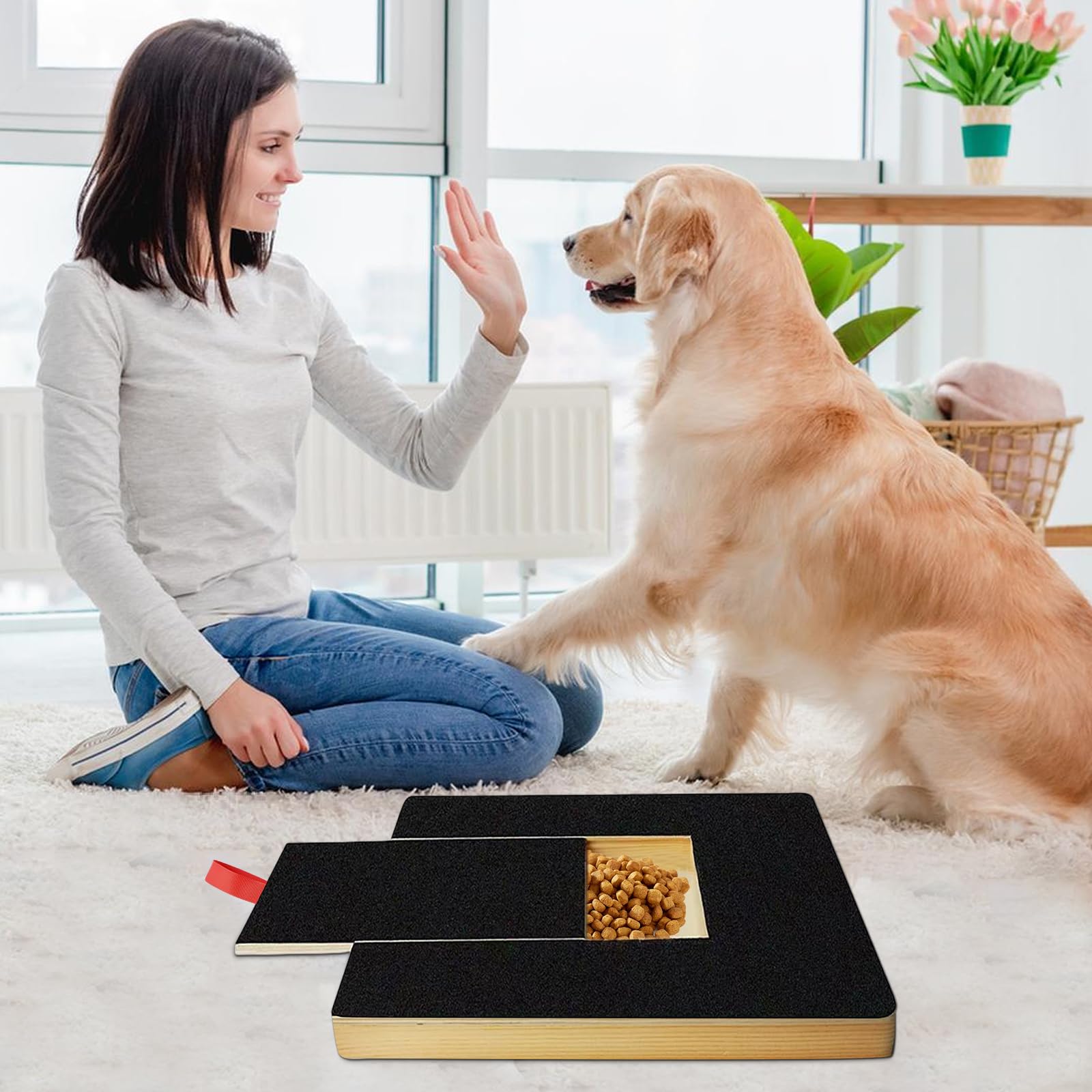 Tiragraffi multifunzione per cani: tiragraffi per cani con addestratore clicker e 2 fogli di ricambio di carta vetrata per cani e animali domestici Care Sanding