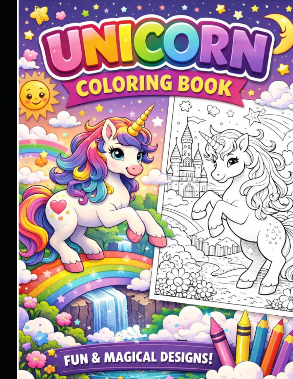 UNICORN COLORING BOOK: Fun And Magical Designs