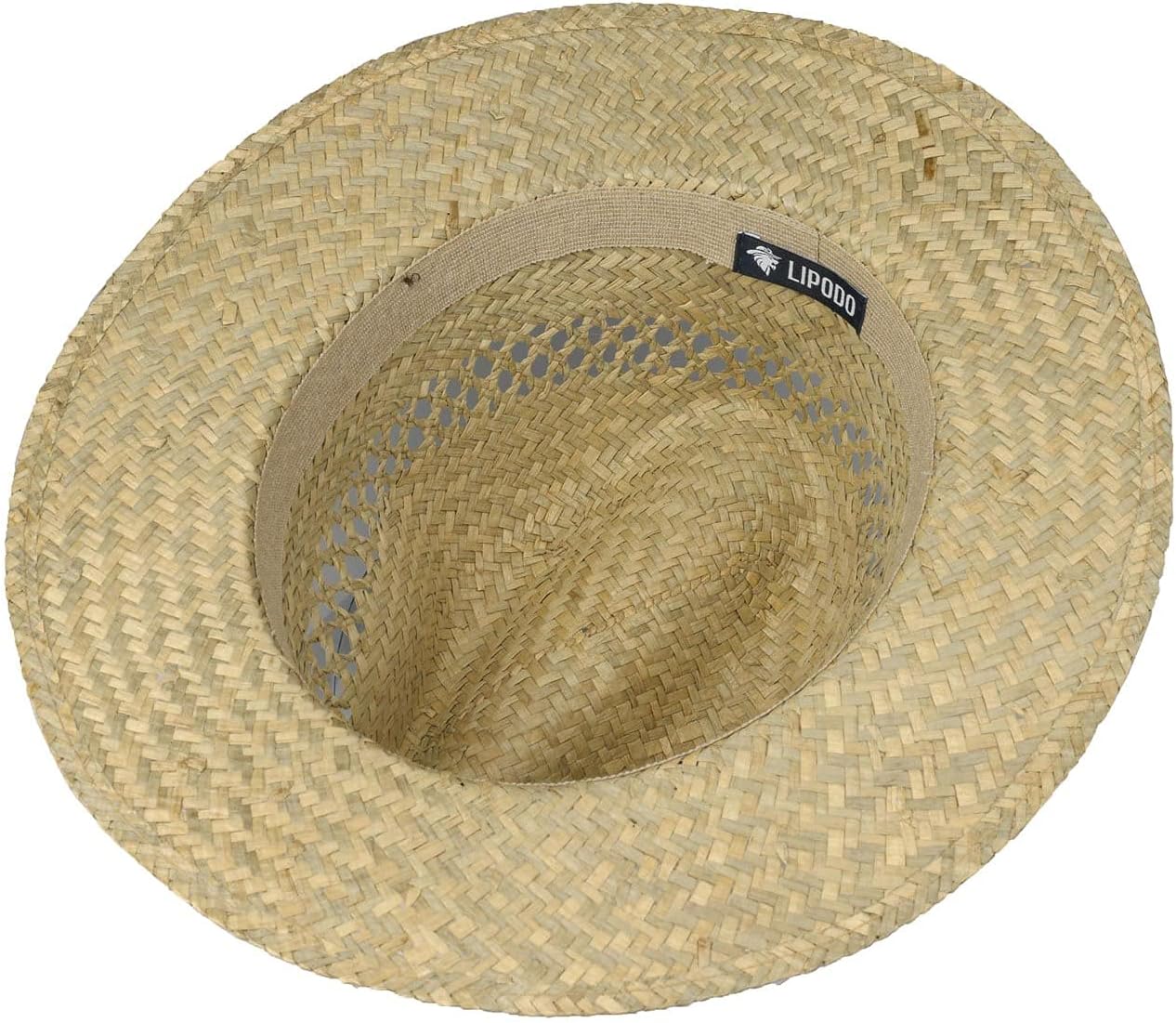 Lipodo Steven Traveller Straw Hat Sun Hat Made in Italy Leather Trim Women Men Summer - Image 5