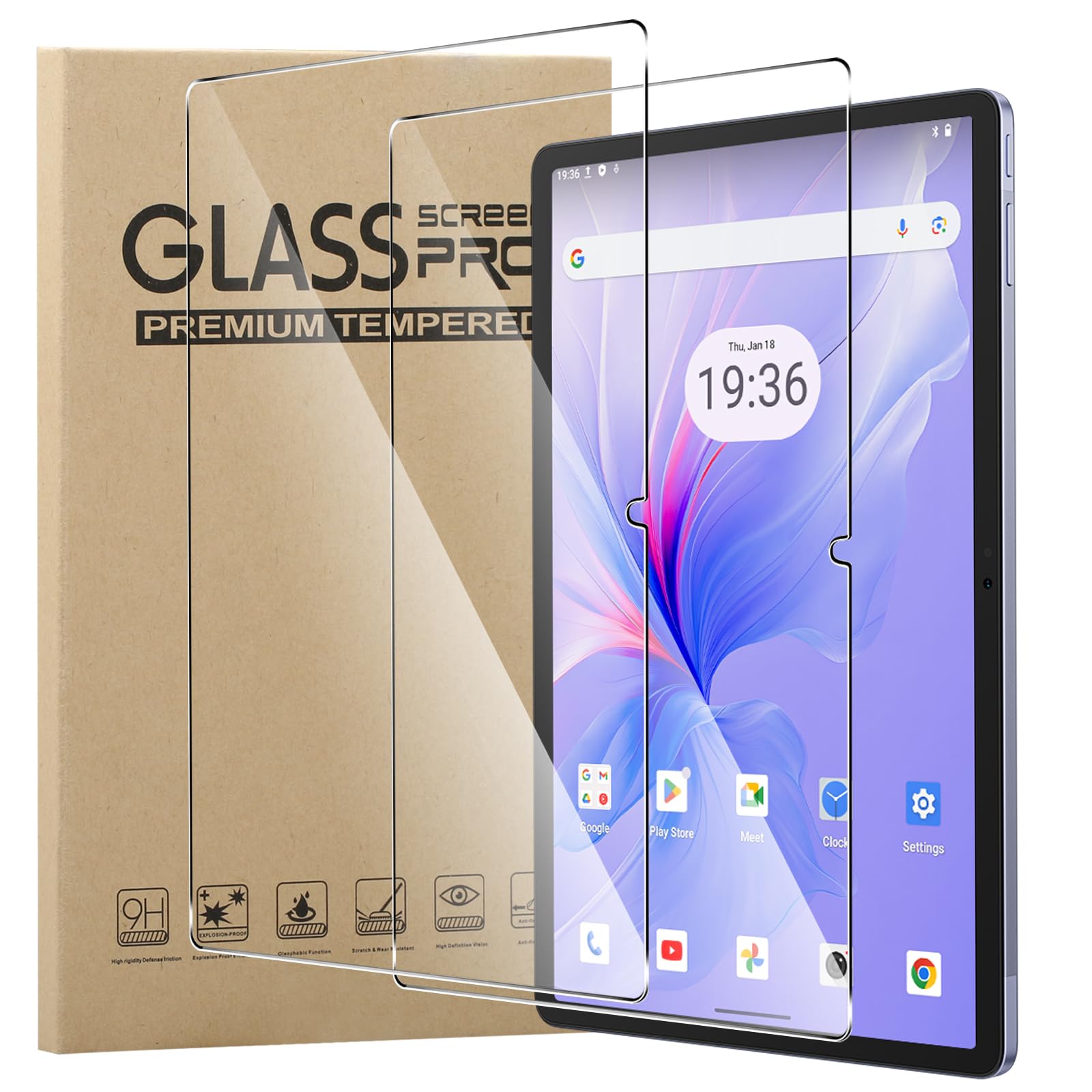 MEMELOKA Displayschutz Für Blackview Tab 7/8 WiFi – 2 Stück, 9H Härte, Anti-Kratzer
