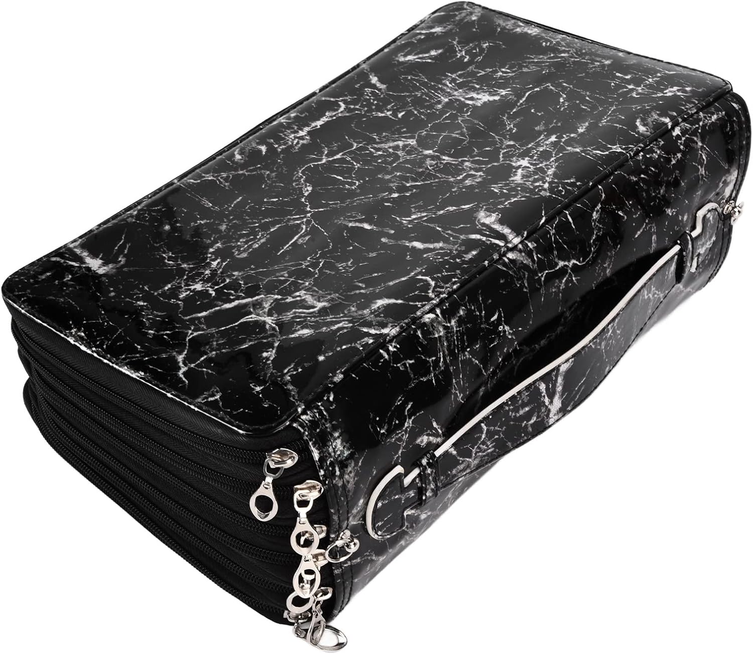 大型鉛筆ケース、360穴ペンポーチ、ポータブルハンドル付きオックスフォード布文具箱、学校オフィス旅行用多機能収納バッグ、快適な手触り