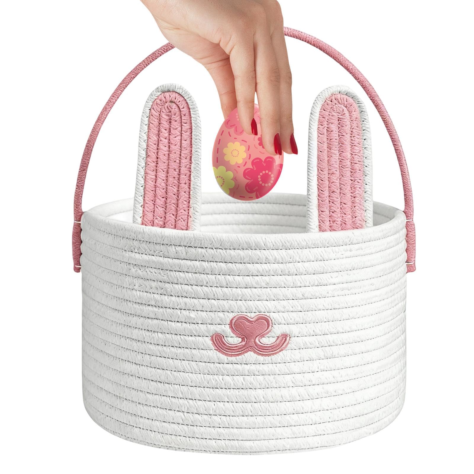 Cesta de conejo de Pascua ideal como bonito recipiente para regalos infantiles
