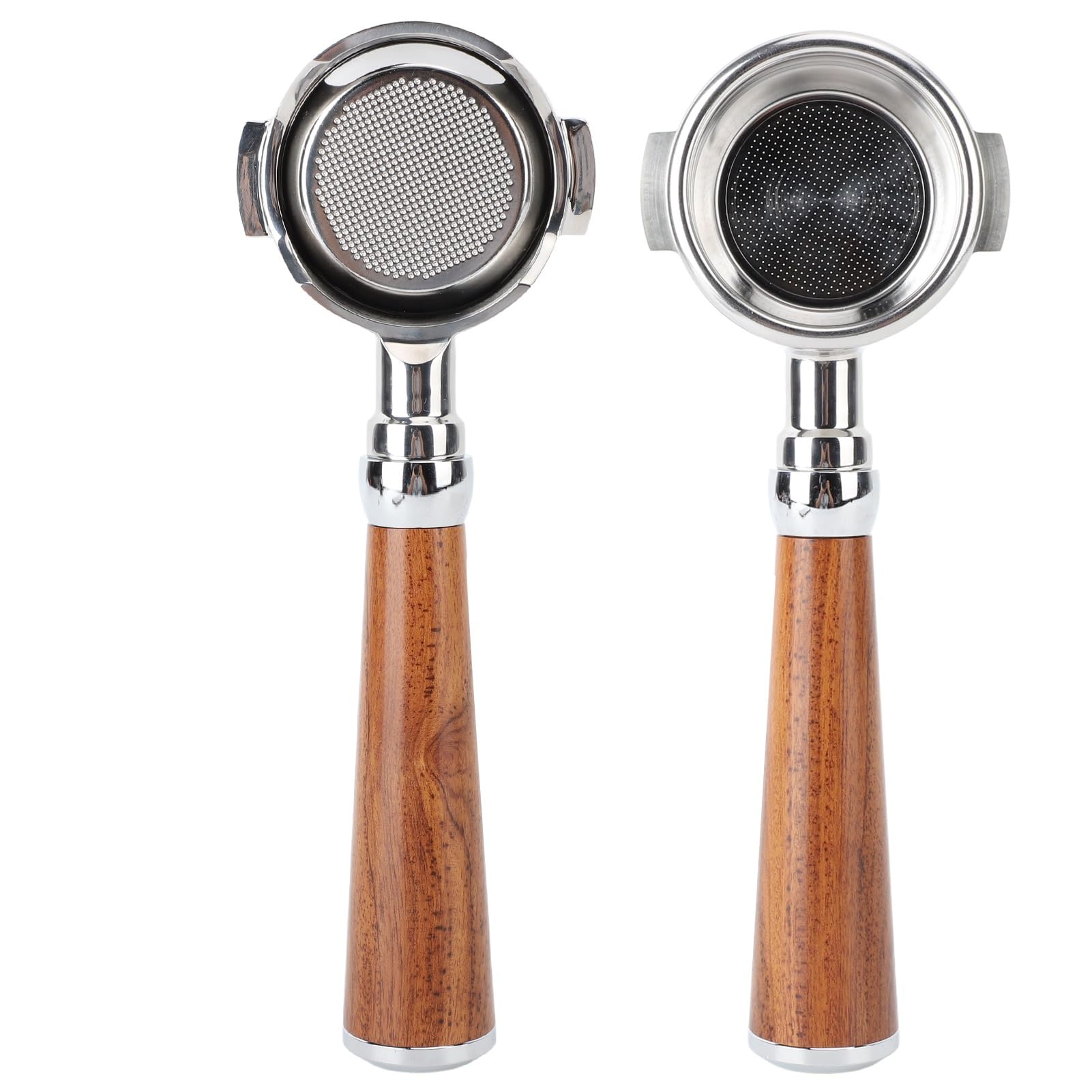 Porte-filtre sans fond de 58 mm, porte-filtre à café de 58 mm, pour Expobar E61 pour Flair 58 pour Sanremo pour Faema, avec poignée en bois, accessoires pour expresso (Tracwood)