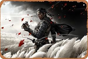 Ghost of Tsushima Game Poster: Vintage Gaming Art Tin Metal Sign
