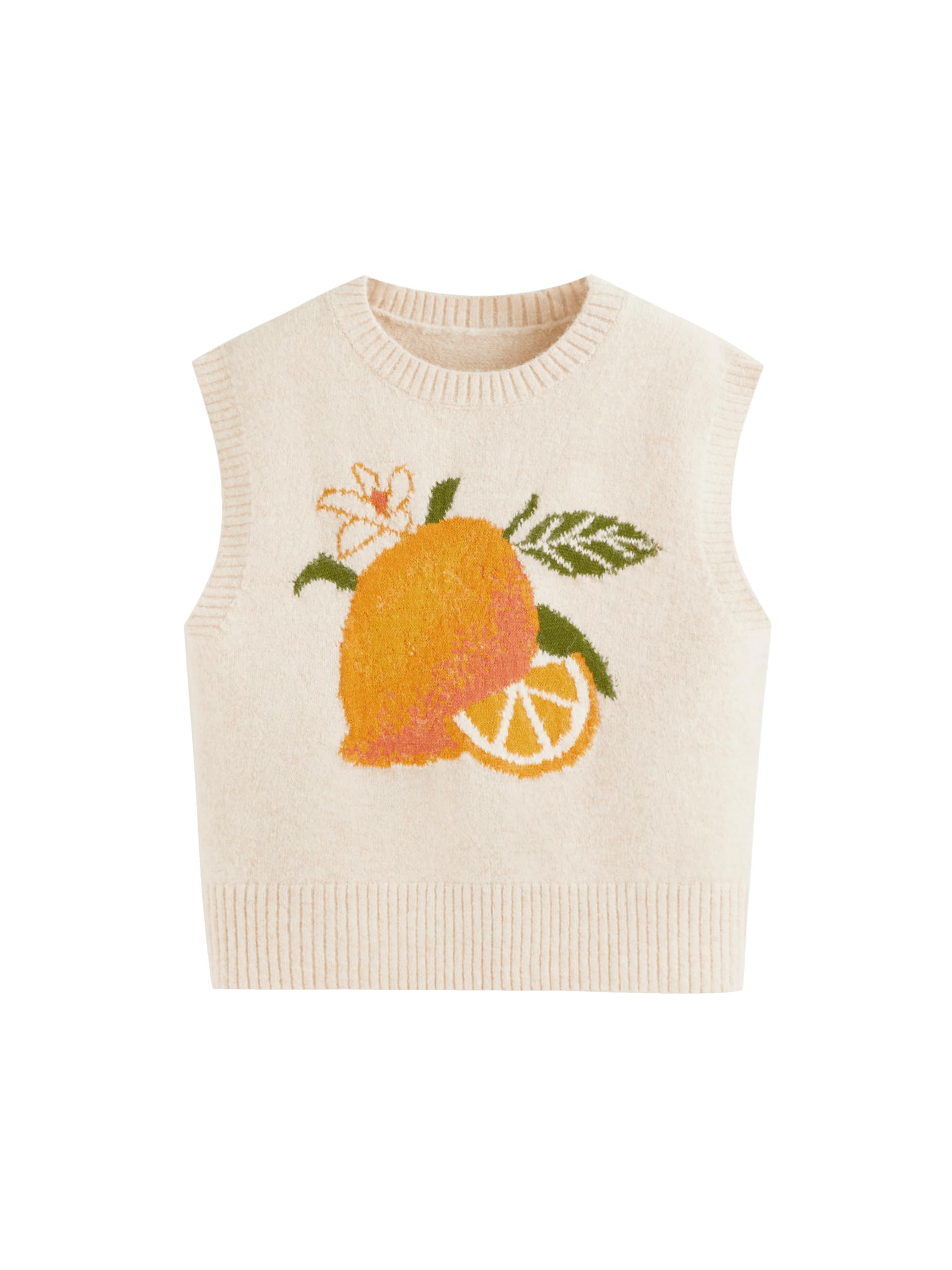 CIDER Womens Sweater Vest Knit Sleeveless Pear Cute Graphic Sweater Vest Tank Top Fall Outfits