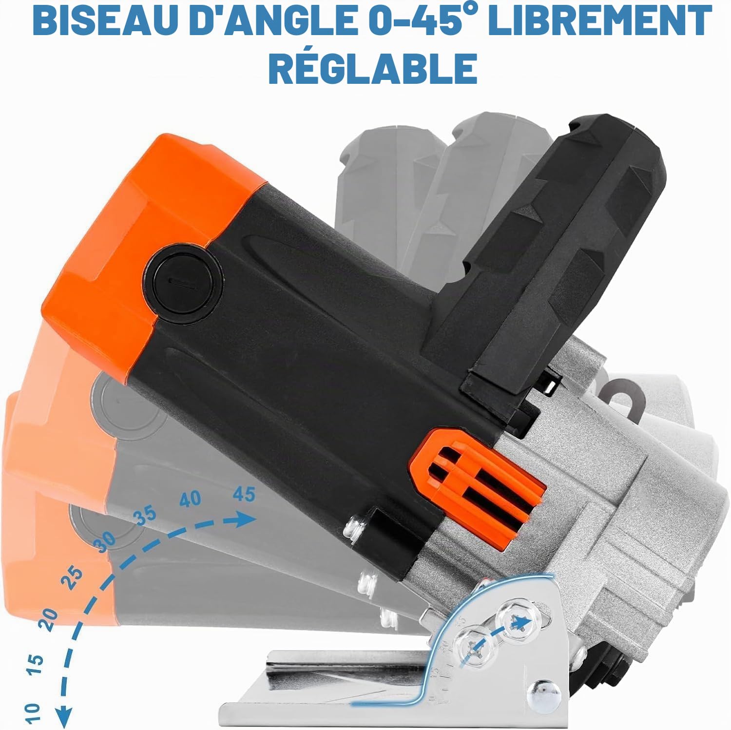 MXBAOHENG Coupe de carrelage électrique sans lames 1000 W 45 degrés Scie à tronçonner professionnelle humide avec réservoir d'eau amovible, adapté pour carrelage en céramique (adapté 100-110mm lame)