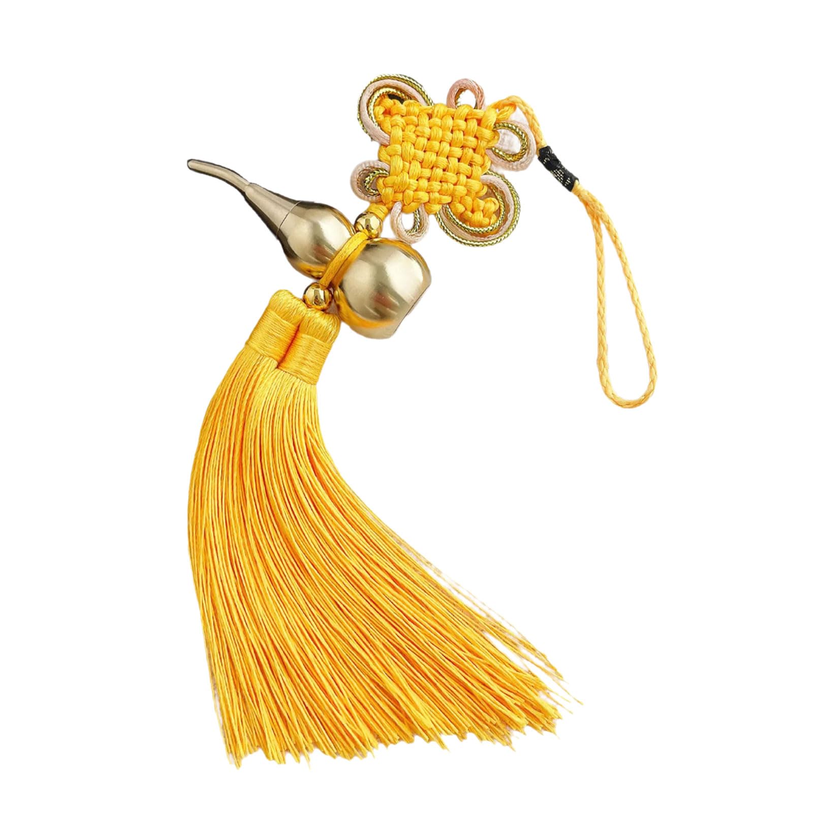 alloneslife Gourd Wind with Silk Tassels, Cultural Fengshui Amulet for Vehicle Home Decor Fengshuis Car Hanging Decors